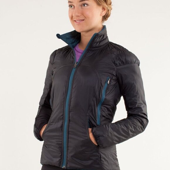 Lululemon Run: Turn Around Jacket- Alberta Lake Size 6- Down Filled Running Coat - Picture 4 of 16